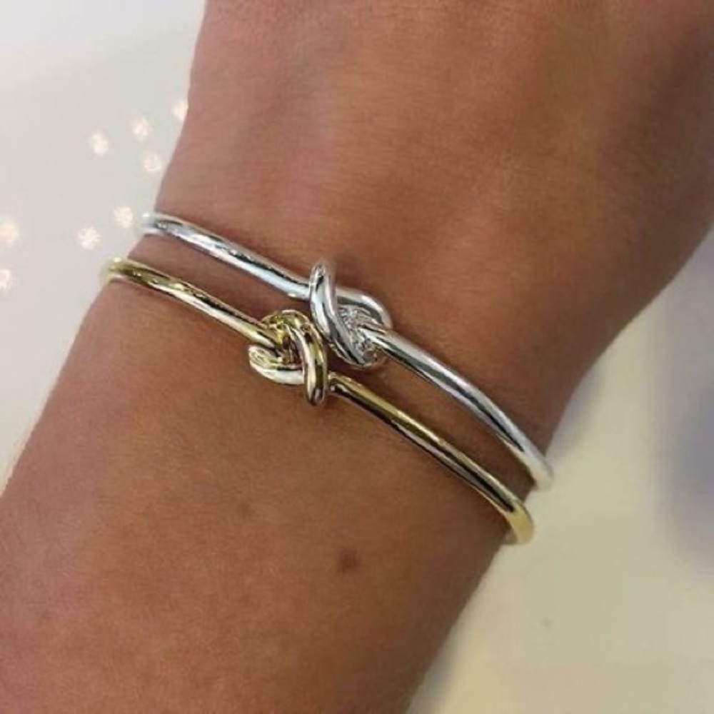Stella and Dot Silver Simple Knot Cuff Bracelet